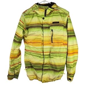 Burton Unisex Dryride Jacket  Yellow Plaid SkiSnowboard Insulated Hooded Size XS